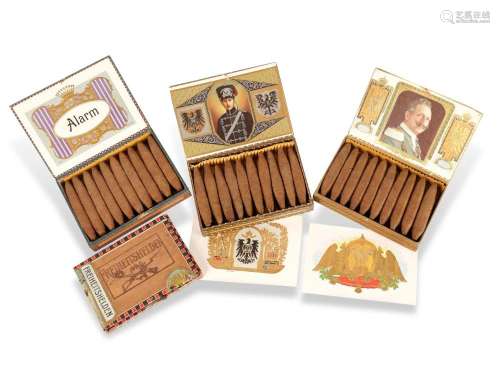 Convolute cigar boxes, 19./20. Century, Crown Prince William