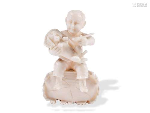 Child with dog, Around 1900, Organic material carved