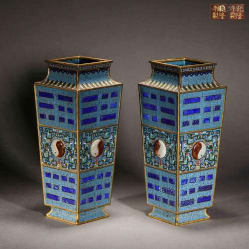 Qing Dynasty,Cloisonne Bagua Vessels