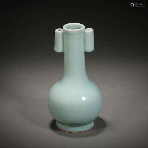 Qing Dynasty,Monochrome Glaze Binaural Bottle