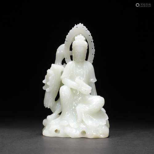 Qing Dynasty,Hetian Jade Guanyin