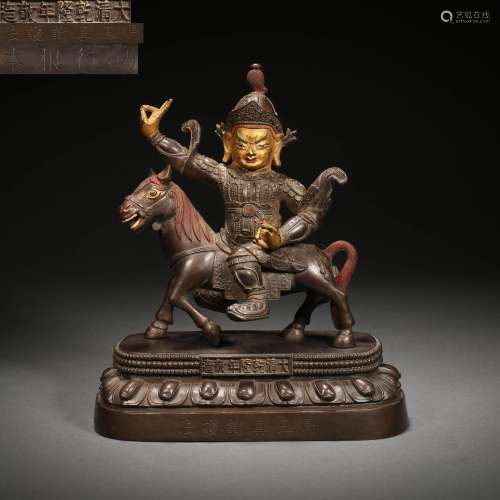 Qing Dynasty,Six-Grade Buddha Building Horse King True Prote...
