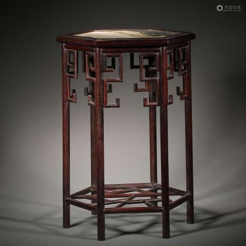 Qing Dynasty,Red Sandalwood Six-sided Copywriter