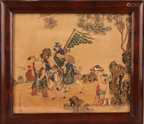 Qing Dynasty,Jiao Bingzhen Character Picture Frame