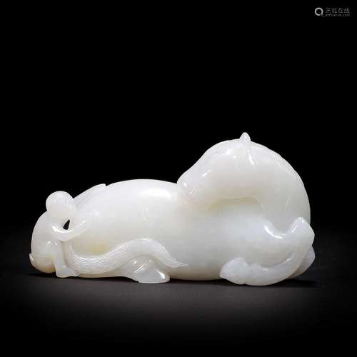 Qing Dynasty,Hetian Jade Horse