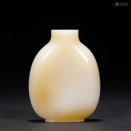 Qing Dynasty,Hetian Jade Snuff Bottle