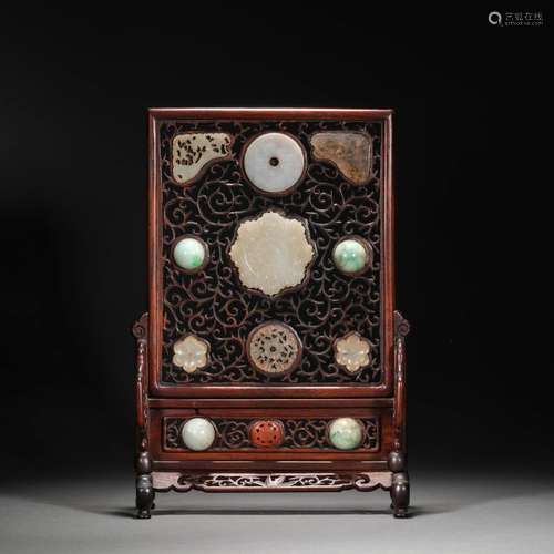 Qing Dynasty,Hetian Jade Treasures Screen