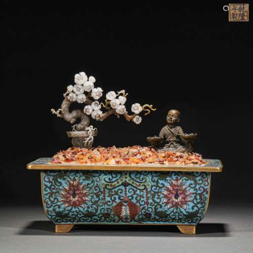 Qing Dynasty,Cloisonne Bonsai