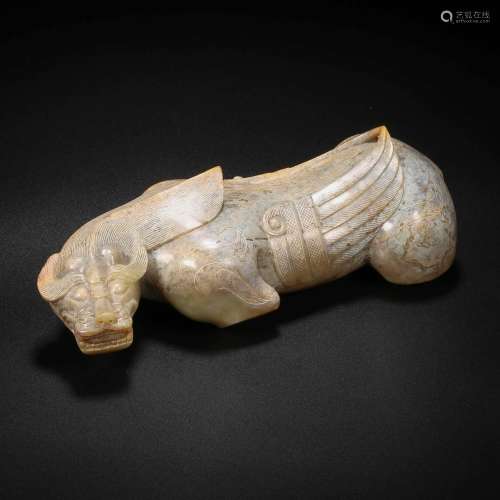 Ming  Dynasty,Hetian Jade Red Tiger