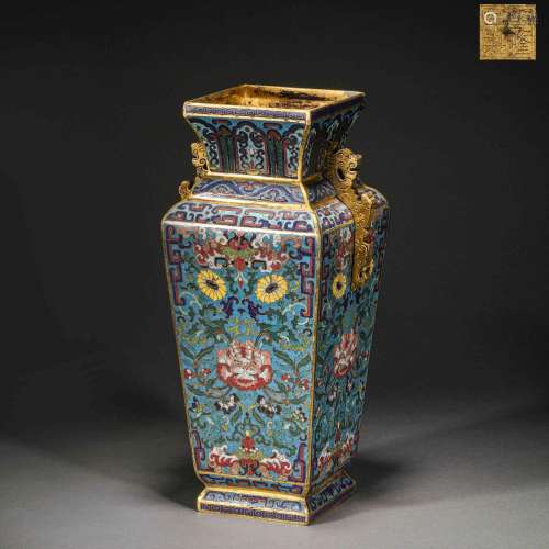Qing Dynasty,Cloisonne Flower Vessel