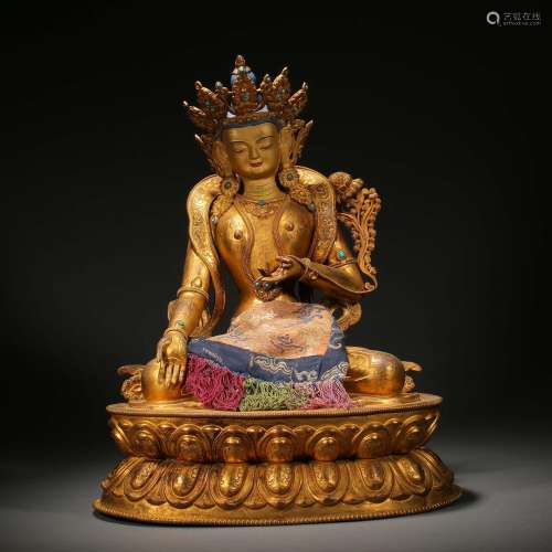 Qing Dynasty,Gilt Sakyamuni Buddha Statue