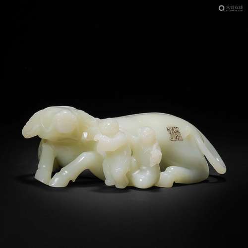 Qing Dynasty,Hetian Jade Cattle