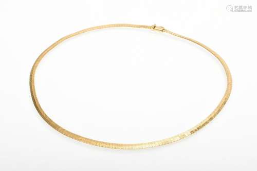 Schlichtes Gelbgold 750 Collier, um 1960, 25,1g, Tragespuren