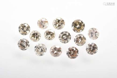 14 Ungefasste Brillanten (zus. ca. 1.65ct/P1/C-LB)