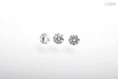 3 Ungefasste Brillanten (zus. ca. 0.25ct/SI-P1/TCR-TC)