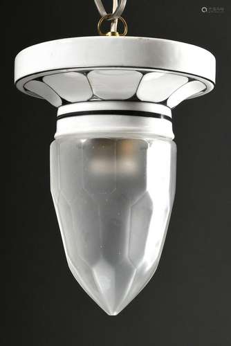 Jugendstil Wandlampe mit Porzellan Fassung und facettierter ...