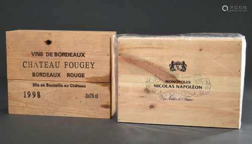 6 Flaschen Bordeaux Rotwein: 3x o.J. "Monopol Nicolas N...