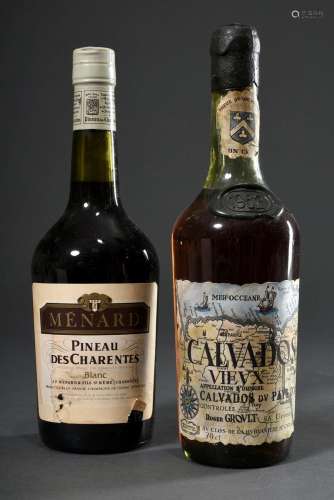 2 Diverse Flaschen: "Pineau des Charentes", o. J.,...