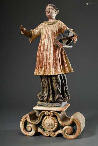 Heiligenfigur "Heiliger Stephanus mit Buch und Wackerst...