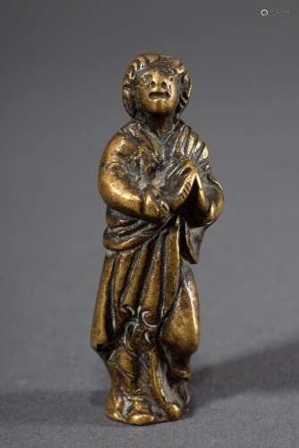 Miniatur Gelbguss Figur "Heiliger Johannes" aus Kr...