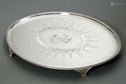 Großes ovales englisches Georg III Tablett mit ornamentalem ...