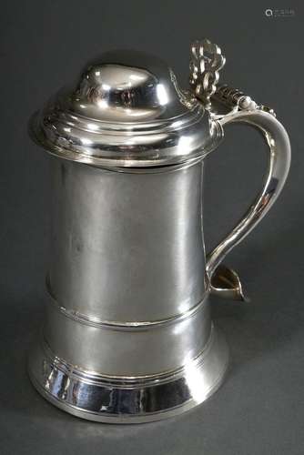 Englischer Georg III Tankard mit glatter Wandung, Klappdecke...