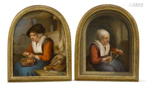 A pair of Berlin porcelain plaques, late 19th century, after...