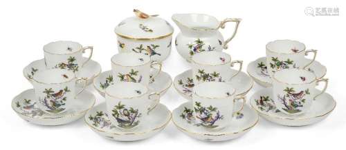 A Herend 'Rothschild Bird' ROM part coffee set, 20th century...