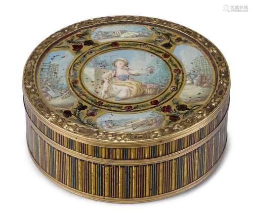 A Continental gilt-metal mounted tortoiseshell snuff box, ea...