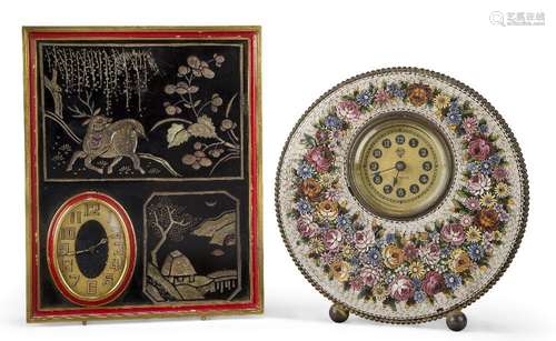 A French brass-mounted Chinese lacquer timepiece, by Boin-Ta...