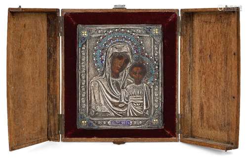 A Russian icon of the Mother of God of Kazan, Moscow, 1908-1...