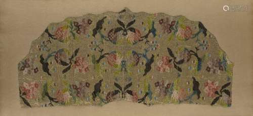 A European silk and velvet textile fragment, second half 19t...