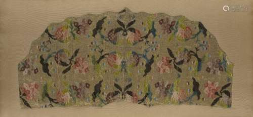 A European silk and velvet textile fragment, second half 19t...