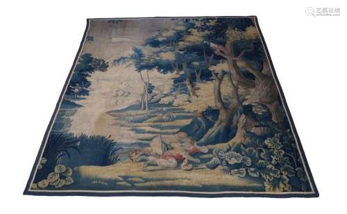 A verdure tapestry, 18th century, depicting two lovers in a ...
