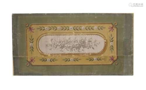An Empire fragment of painted wallpaper, early 19th century,...