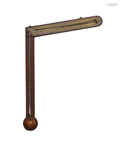 A George III brass-mounted walnut angle barometer, by Somalv...