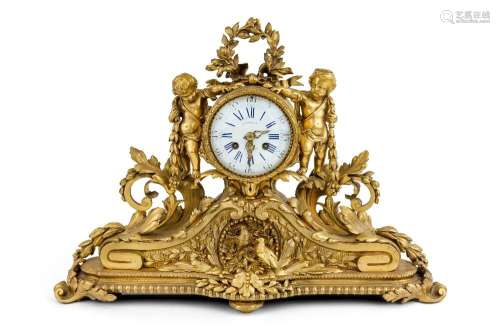 A French gilt-bronze mantel clock, by Raingo Freres, Paris, ...