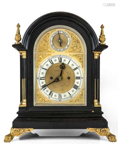 An ebonised and gilt-metal mounted dome top bracket clock, b...