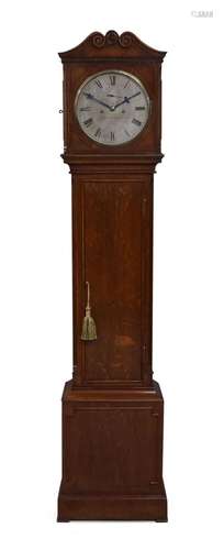 An oak eight day longcase clock, by Goldsmiths & Silvers...