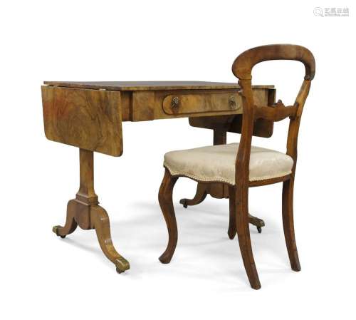 A George III style walnut sofa table, late 19th century, the...