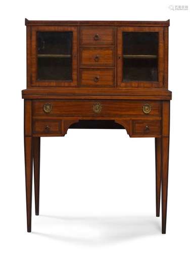 An Edwardian Sheraton revival satinwood Bonheur Du Jour, ear...