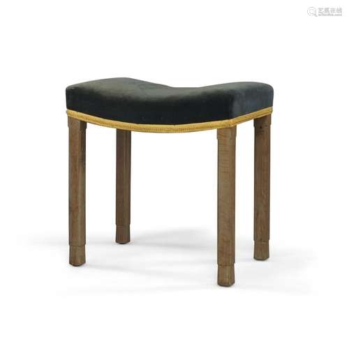 A George VI limed oak coronation stool, by Waring and Gillow...