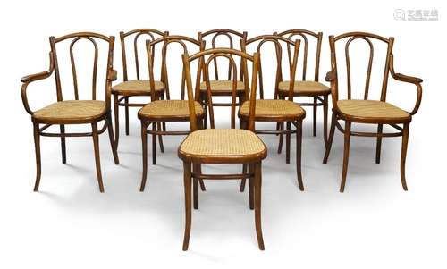 Thonet, a set of eight model 118a dining chairs, early 20th ...