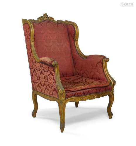 A French Louis XV style beech armchair, early 20th century, ...