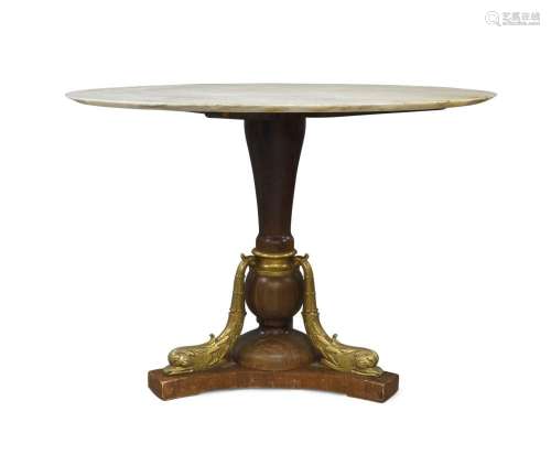 A French oak centre table, early 20th century, the circular ...