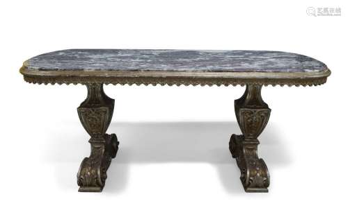 A large Italian marble top dining table, early 20th century,...