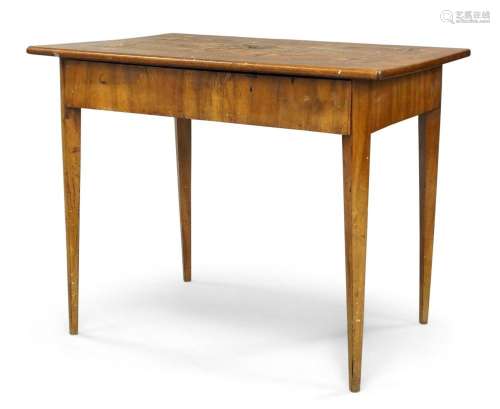 An Italian walnut side table, 19th century, with parquetry i...