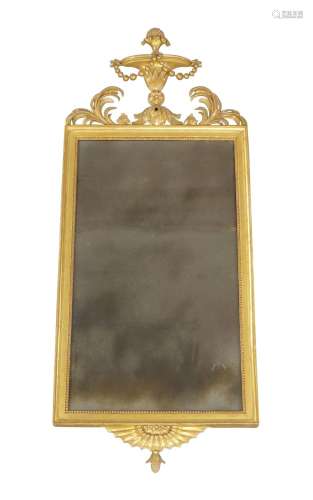 A George III rectangular giltwood wall mirror, circa 1790, t...