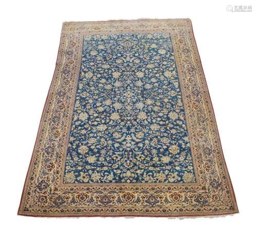 A Persian Isfahan rug, mid to late 20th century, central blu...