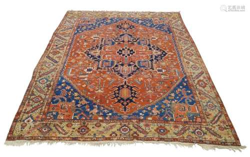 A Persian Heriz carpet, early 20th century, central geometri...